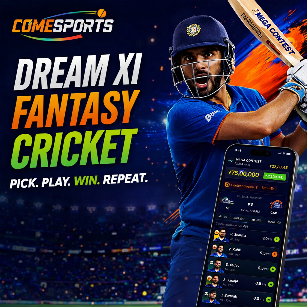 Fantasy India App Dream XI fantasy cricket ad visual