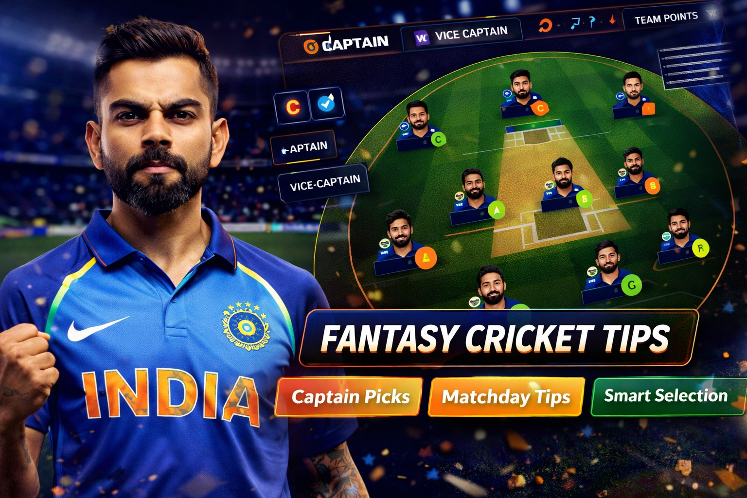 Fantasy India App role based fantasy cricket checklist